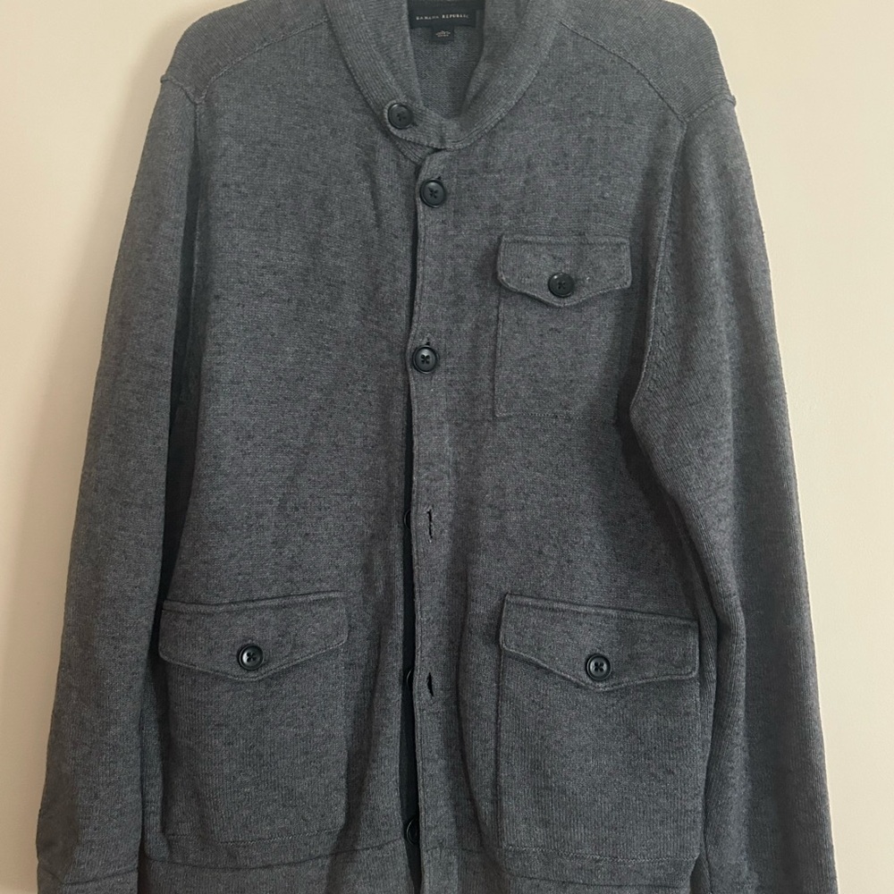 Banana Men’s Republic Gray Knit Cardigan